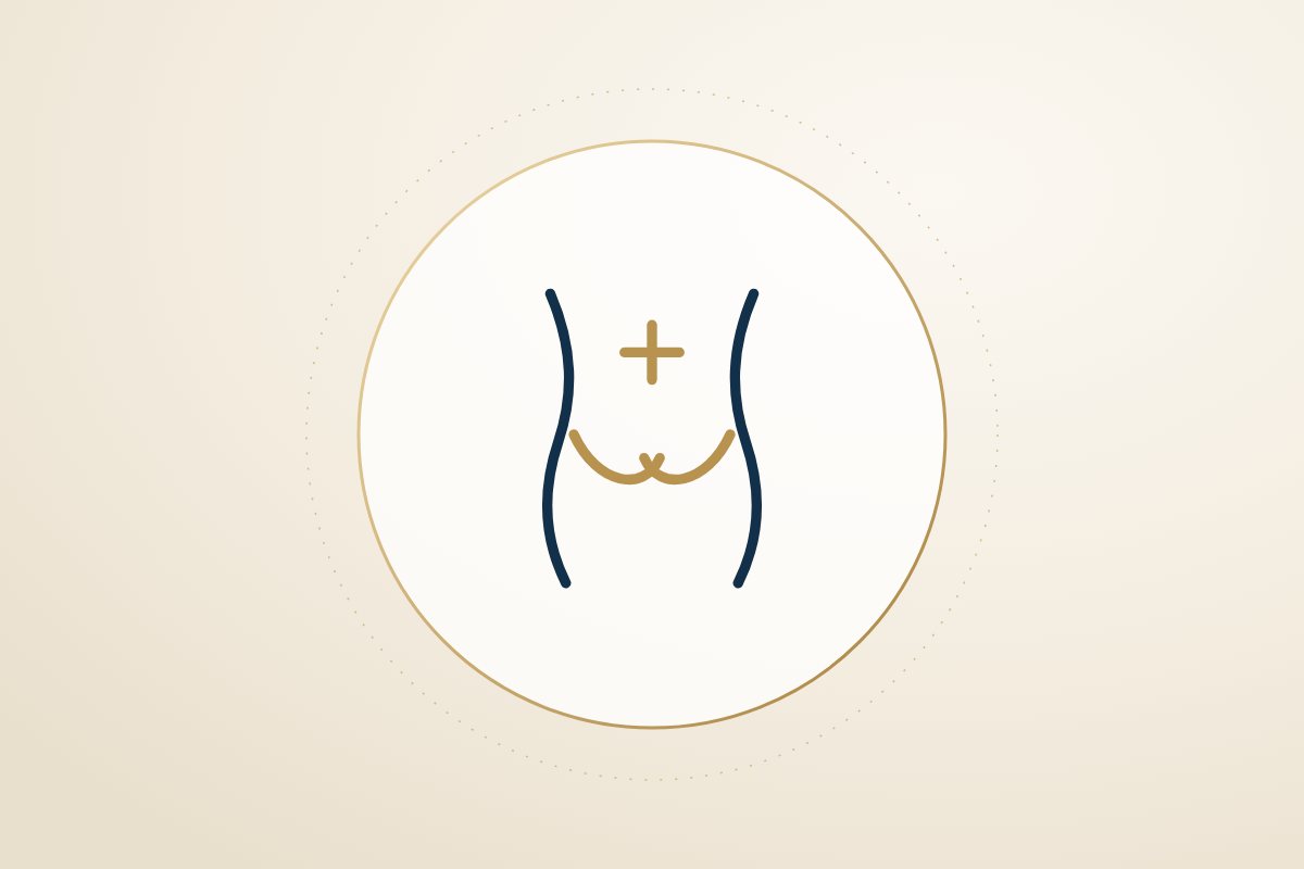 Minimal line drawing of a torso